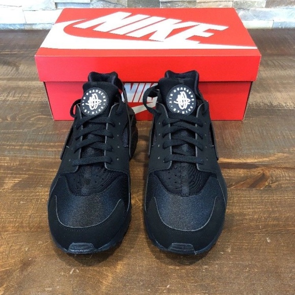 Nike Air Huarache  RUNNING SHOES TRIPLE Black - Picture 3 of 6
